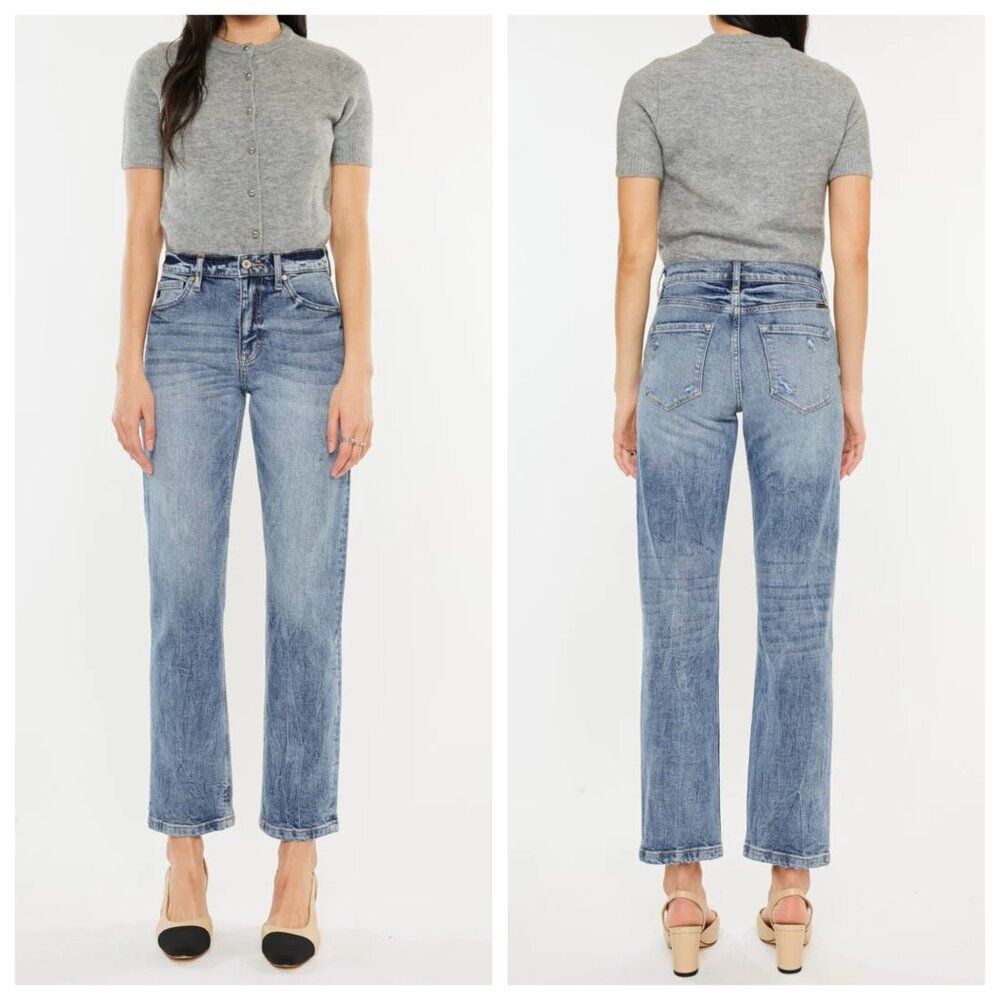 KanCan Tilda High Rise Slim Straight Leg Jeans Blue Size 29